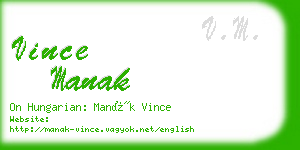 vince manak business card